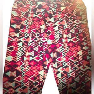 Lularoe TC2 purple& pink geometric leggings. OG designer Patrick quality &fit.